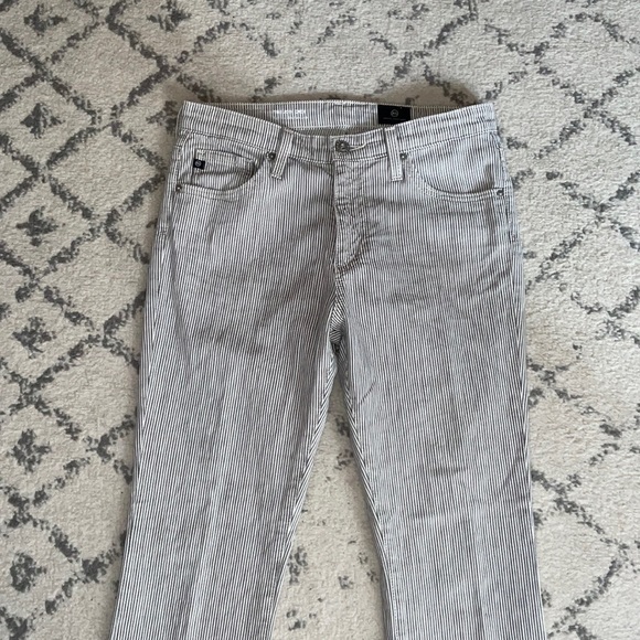 AG Jodi High Rise Cropped Flare in Canyon Striped Grey Jeans. 26 - Picture 5 of 11